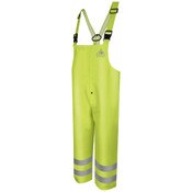 Bulwark Men's FR Hi-Visibility Rain Bib Overalls in Yellow and Green